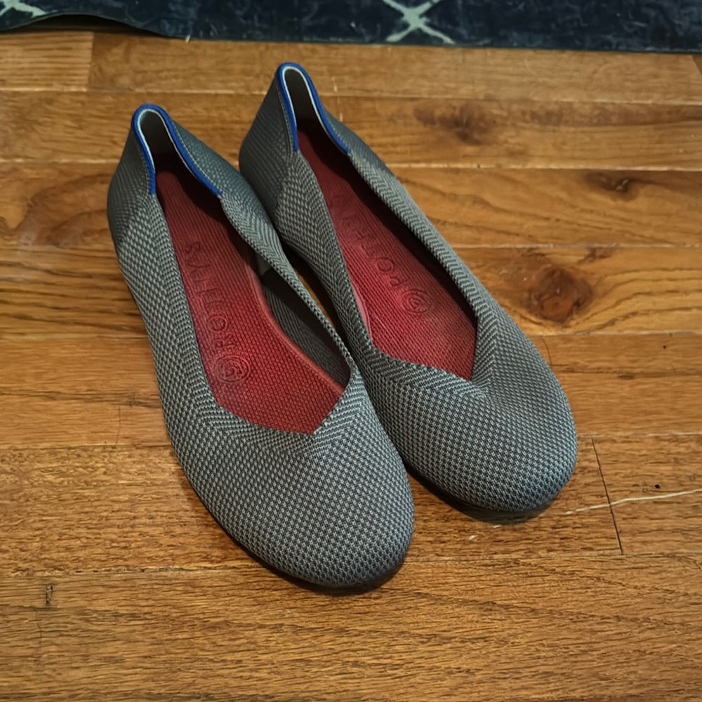 Rothy's Charcoal and Red Women's Flats